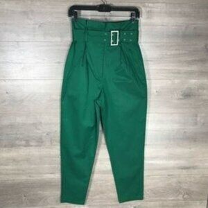 H&M High Waist Green Pants Size 8 NWT